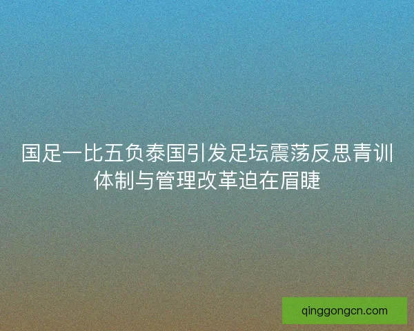 国足一比五负泰国引发足坛震荡反思青训体制与管理改革迫在眉睫